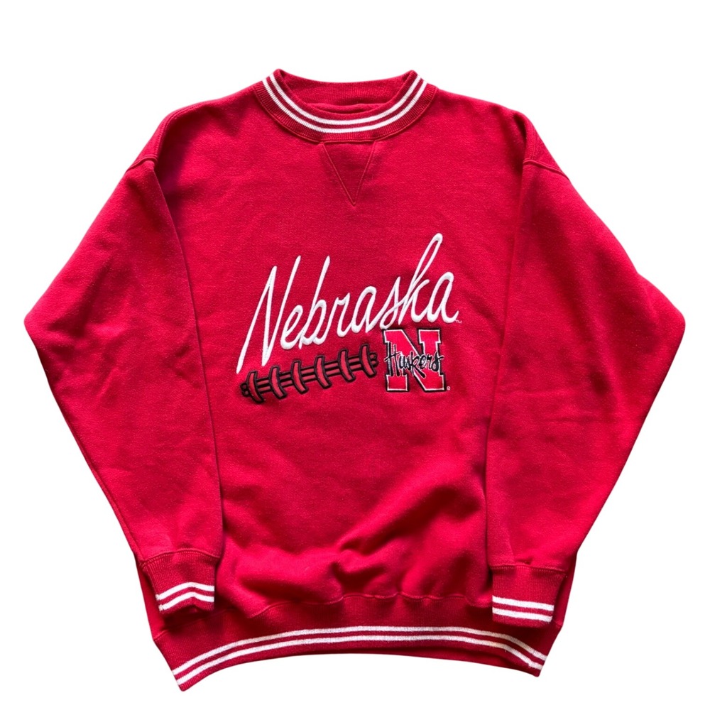 Vintage Nebraska Cornhuskers Football Crewneck Womens Size L